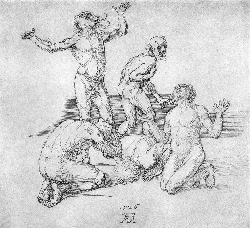 Beş Erkek Çıplak by Albrecht Dürer