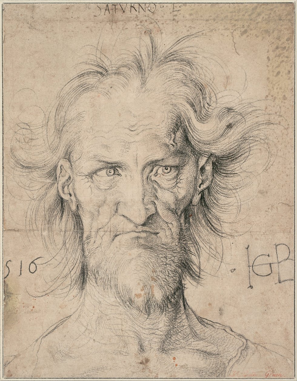 Sakallı Yaşlı Bir Adamın Başı (Satürn), 1516 by Albrecht Dürer