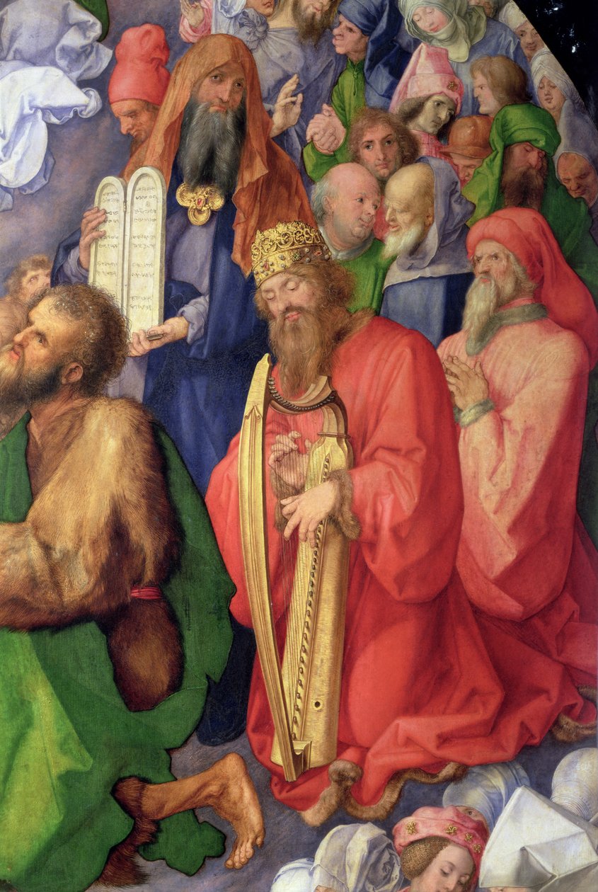 Landauer Altarpiece: King David, 1511 (panel) (68677 detayı) by Albrecht Dürer