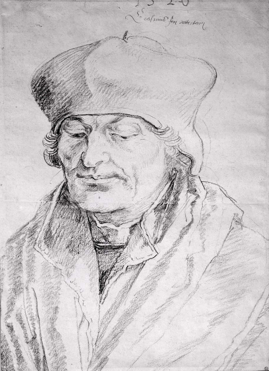 Desiderius Erasmus Portresi (1469-1536) 1520 (kağıt üzerinde karakalem) by Albrecht Dürer