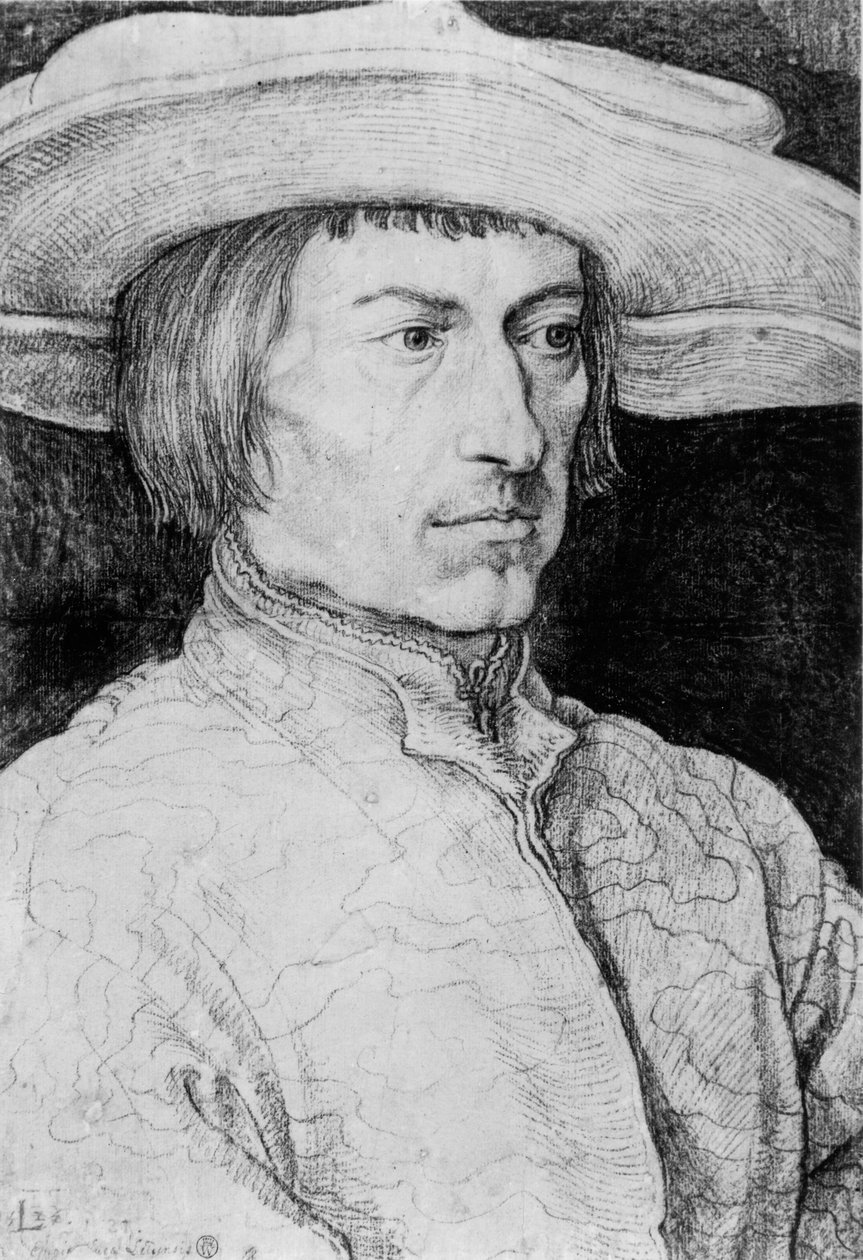 Bilinmeyen bir adamın portresi, 1525 (kağıt üzerinde kömür) by Albrecht Dürer