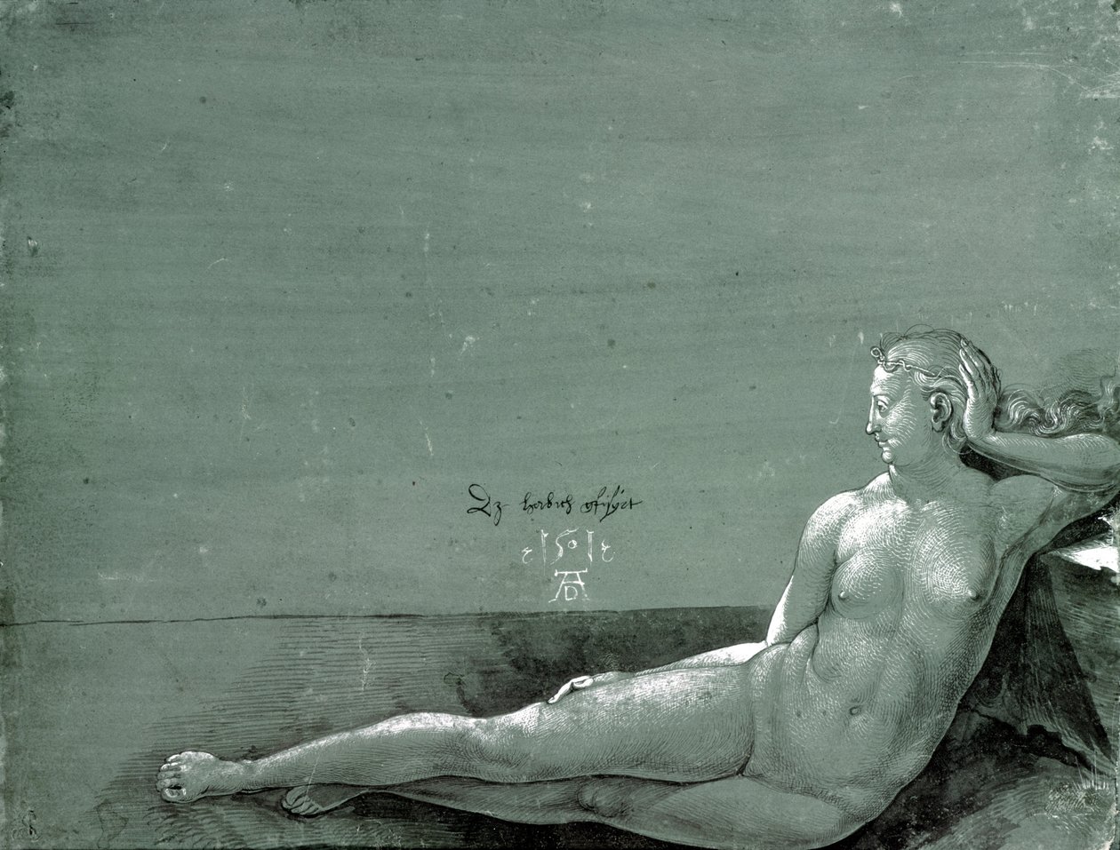 uzanmış kadın çıplak by Albrecht Dürer
