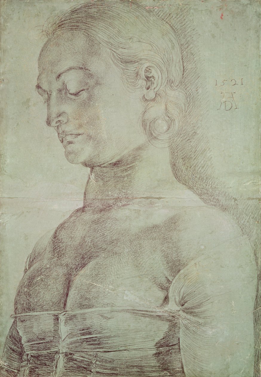 Aziz Apollonia, 1521 (kağıt üzerinde mum boya) by Albrecht Dürer