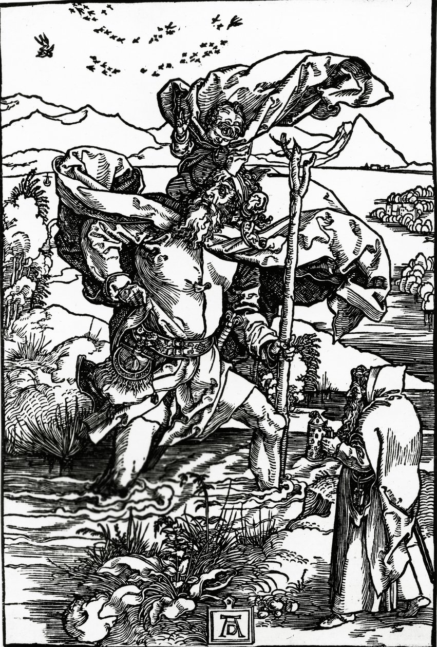 Aziz Christopher kuşların uçuşu ile, c.1503-4 by Albrecht Dürer