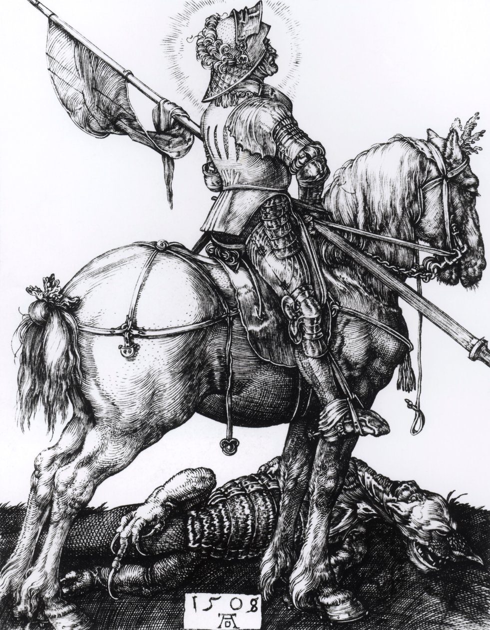 Aziz George ve Ejderha, 1508 ( gravür) by Albrecht Dürer