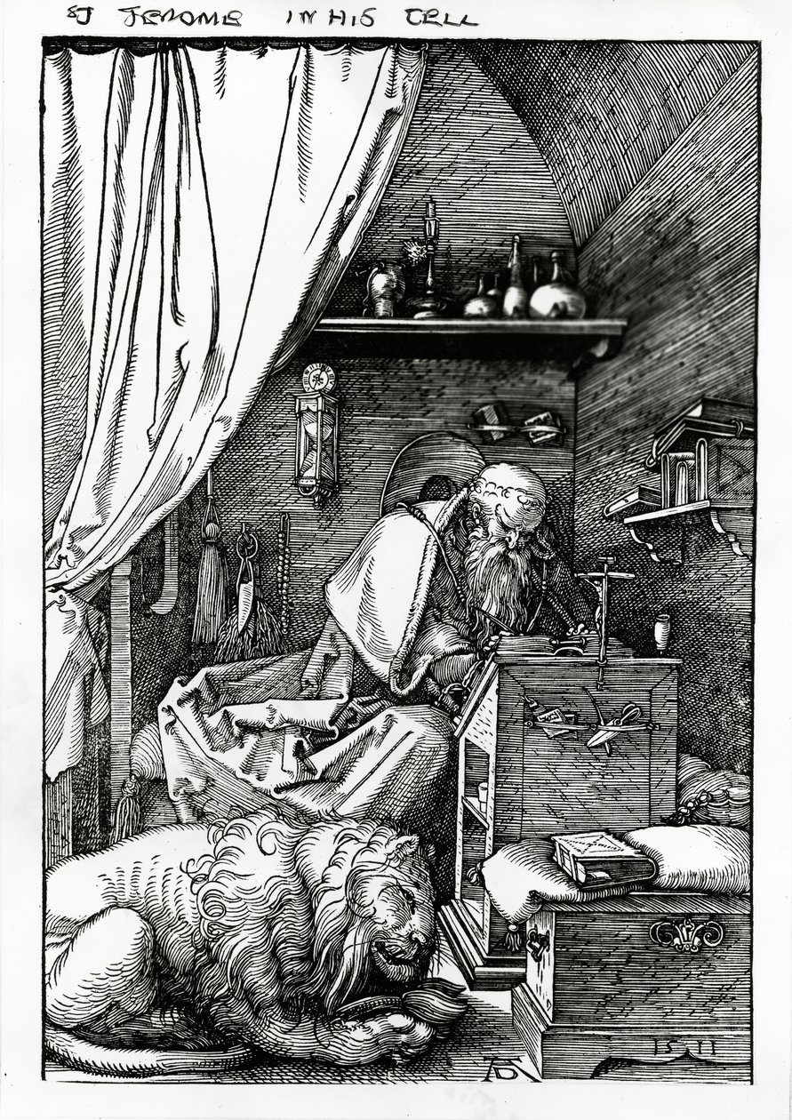 Aziz Jerome hücresinde, 1511 by Albrecht Dürer