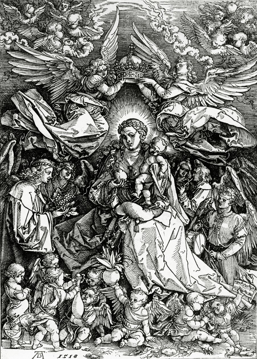 Bakire ve Çocuğun taç giyme töreni, 1518 by Albrecht Dürer
