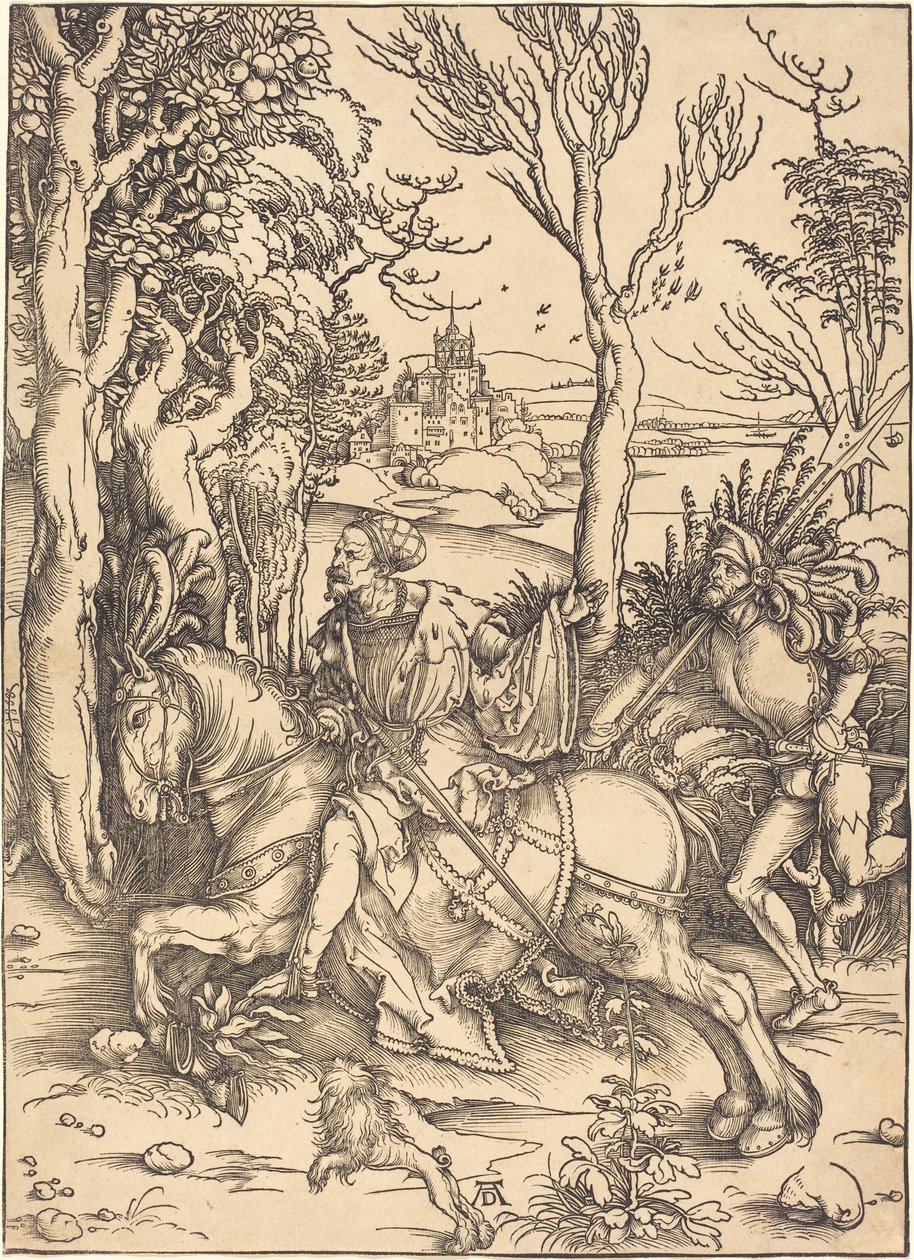 Atlı Şövalye ve Lansquenet by Albrecht Dürer