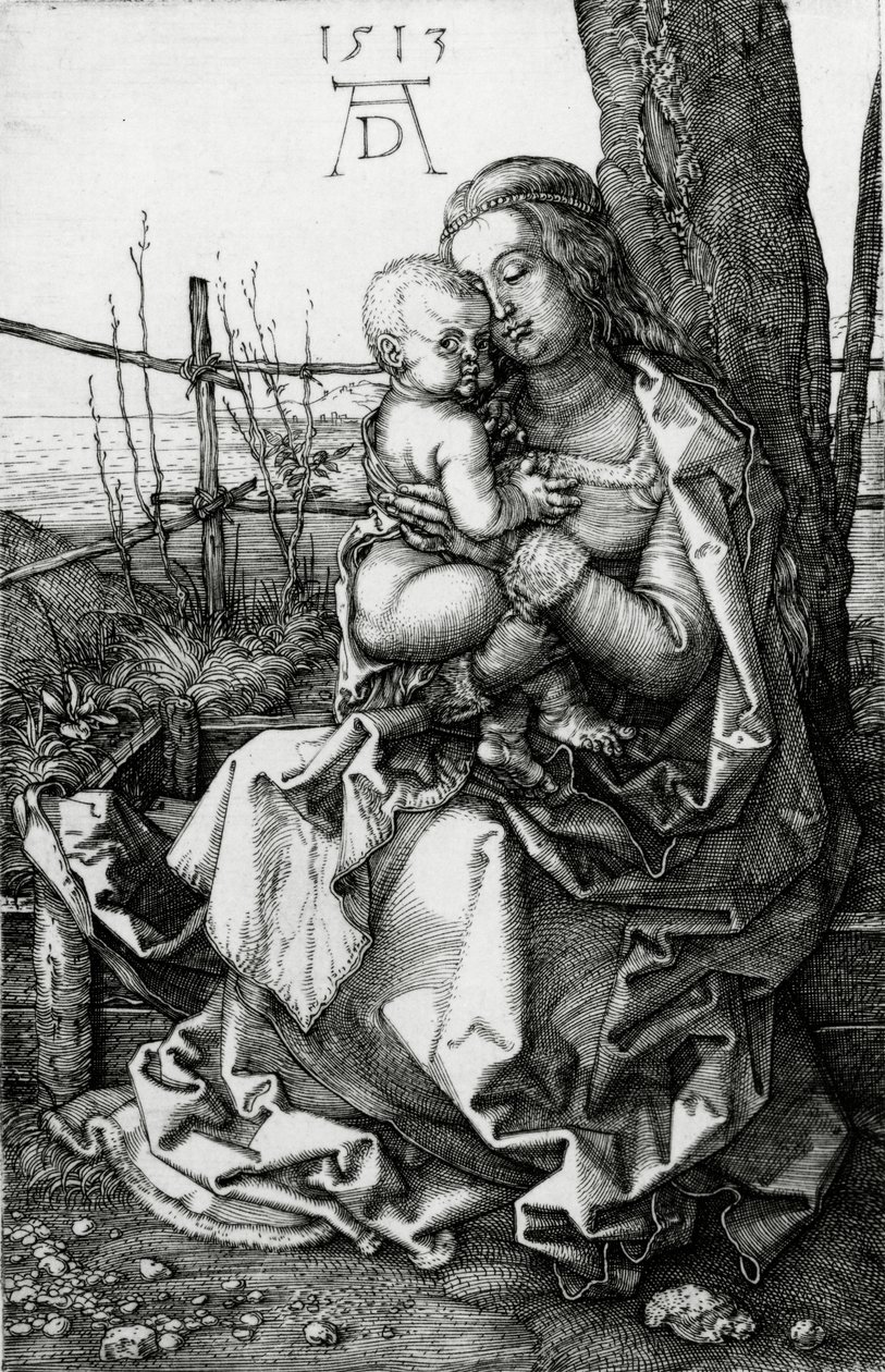 Bir ağacın altında oturan Bakire ve Çocuk, 1513 by Albrecht Dürer
