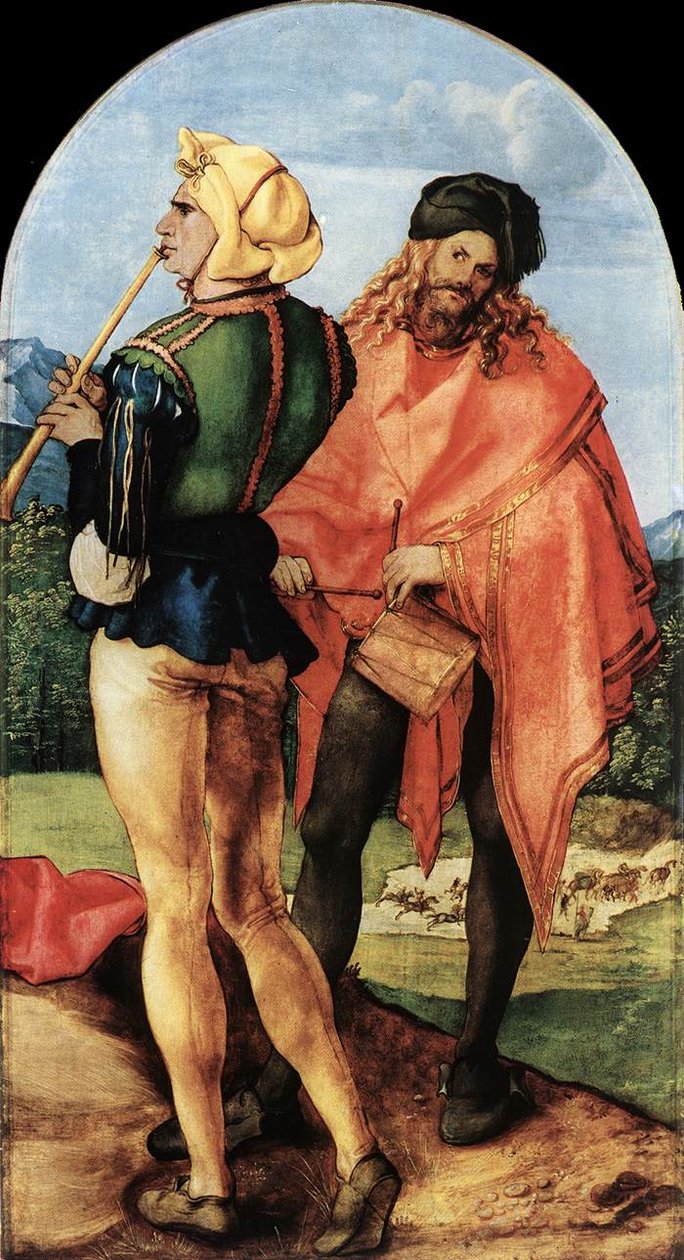 iki müzisyen by Albrecht Dürer