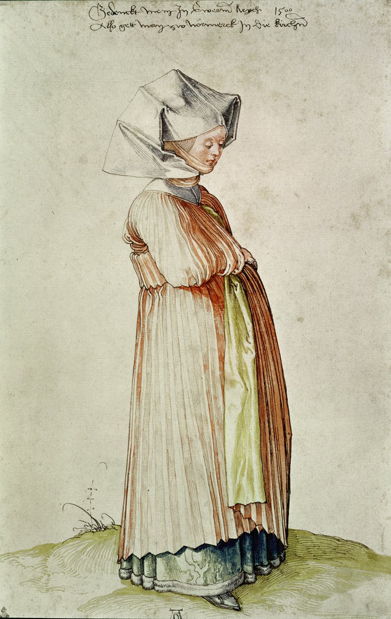 Nürnberg kadın, suluboya by Albrecht Dürer