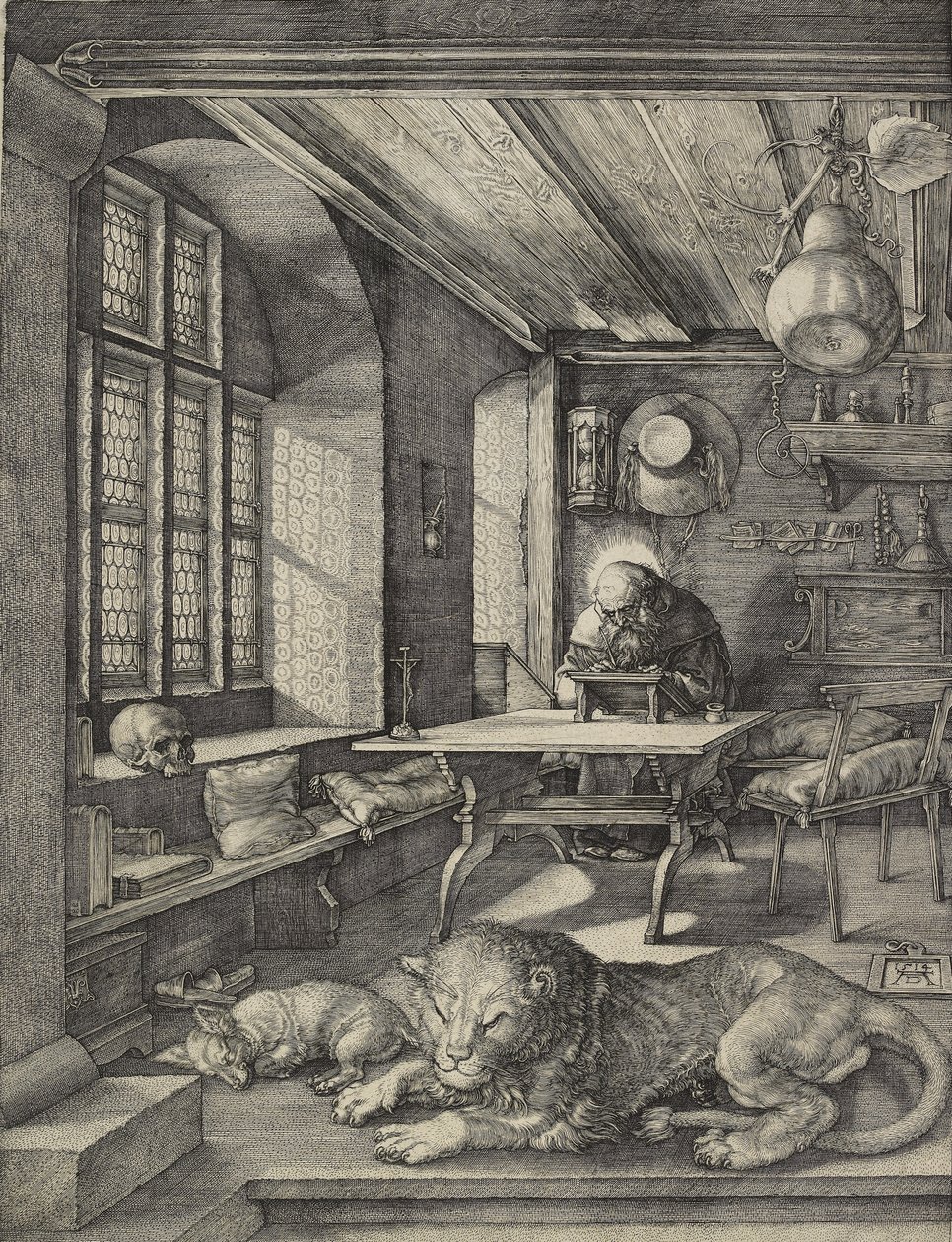 St Jerome yaptığı çalışmada, 1514 by Albrecht Dürer