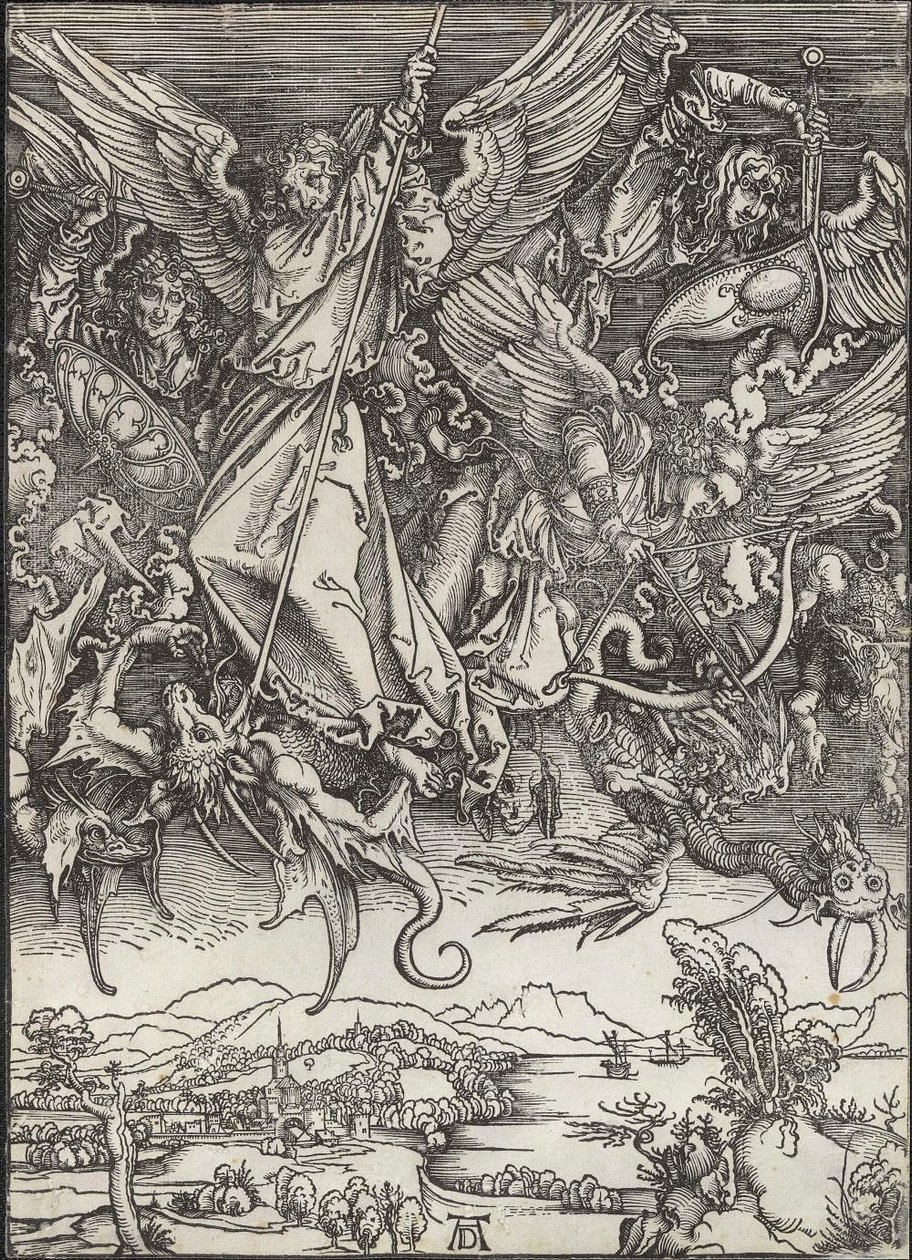 Aziz Michael Ejderhayla Savaşıyor by Albrecht Dürer