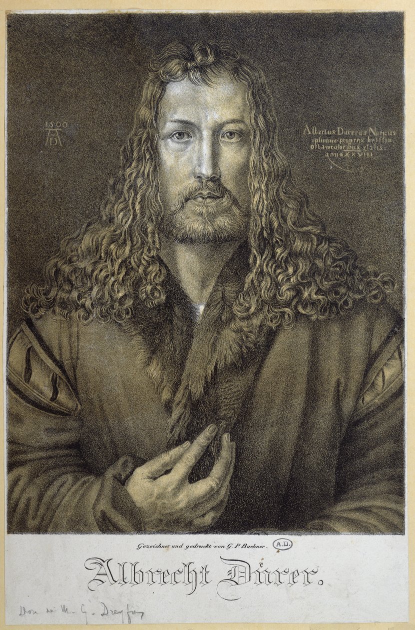 G. P. Buchner tarafından oyulmuş 28, 1500 yaşındaki Otoportre by Albrecht Dürer