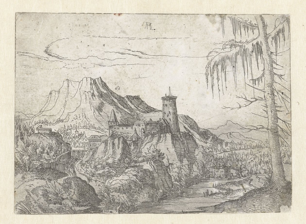 Albrecht Altdorfer - Büyük Kaleli Manzara by Albrecht Altdorfer