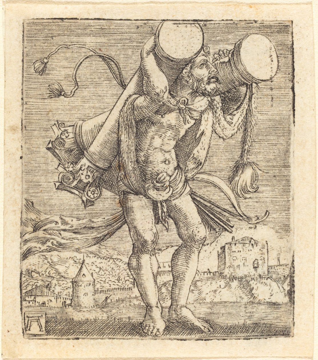 Gades Sütunu Taşıyan Herkül by Albrecht Altdorfer