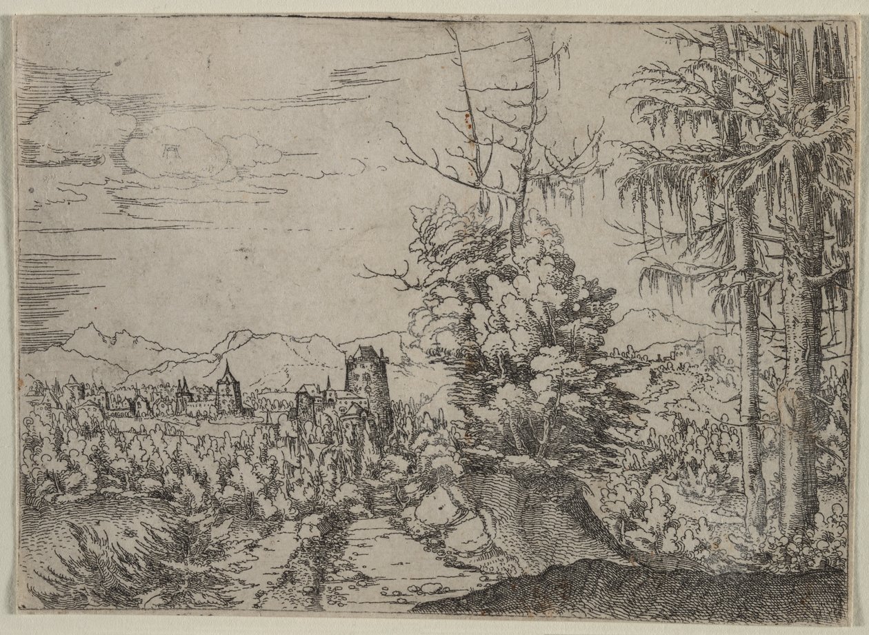 İki Çam ile Peyzaj by Albrecht Altdorfer