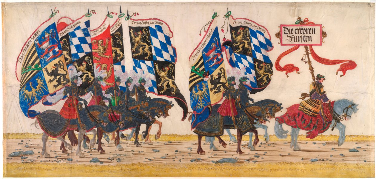 Alman Prensleri - Albrecht Altdorfer (1480-1538 dolaylarında), kurşun kalem, mürekkep ve sulu boya, 1515 dolaylarında - Albertina, Viyana (Avusturya) by Albrecht Altdorfer
