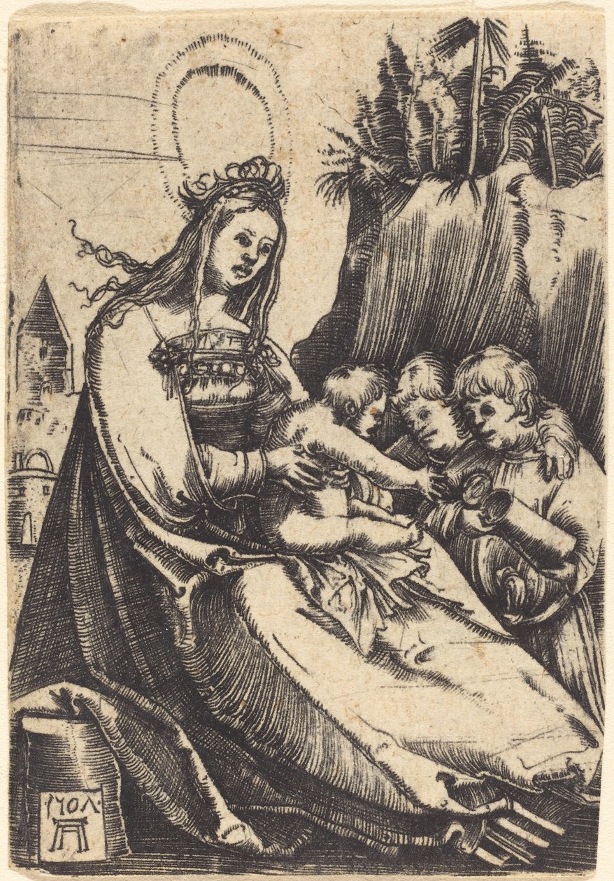 Mary ve Çocuklu İki Erkek by Albrecht Altdorfer