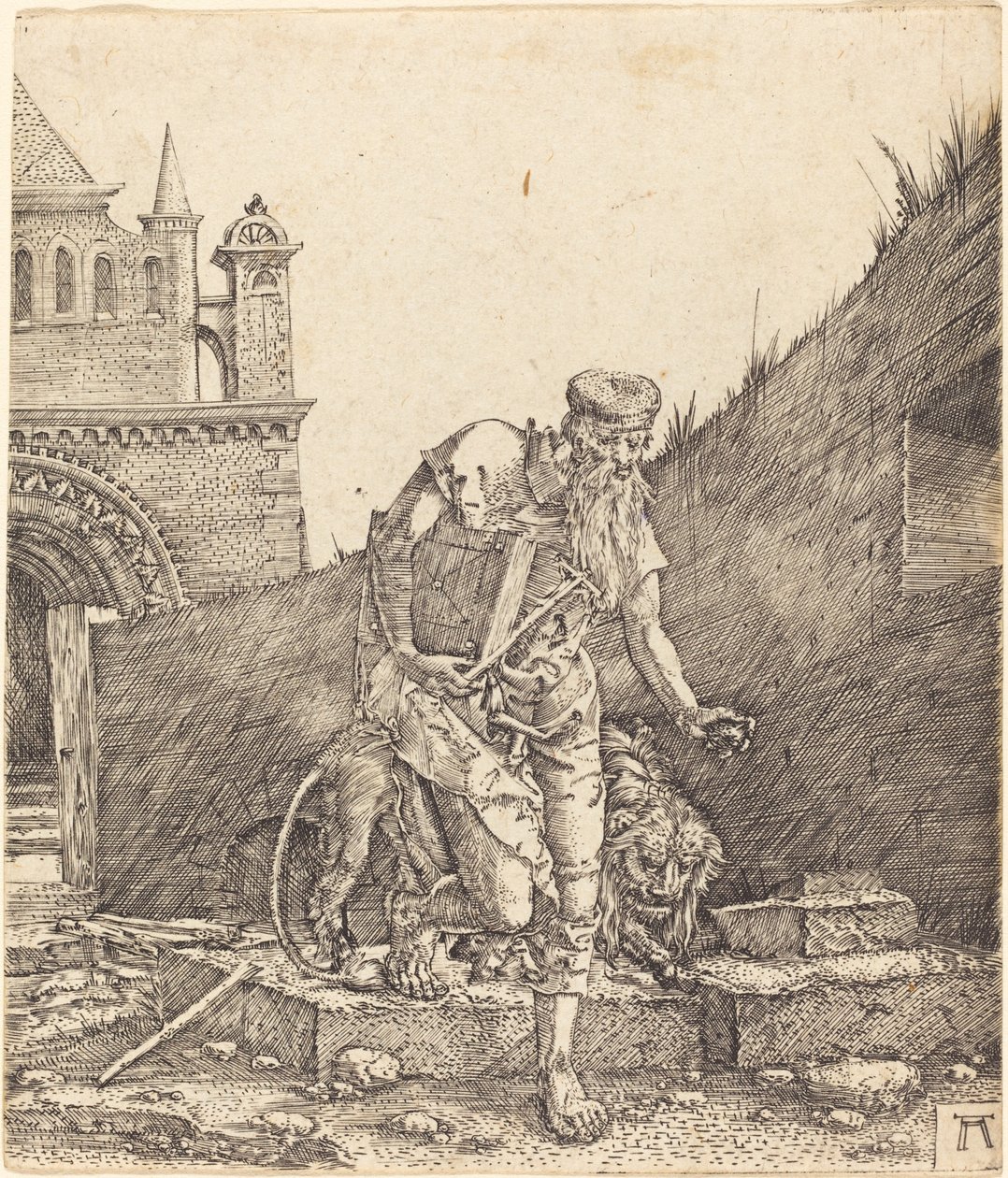 Bir Avluda Aziz Jerome by Albrecht Altdorfer
