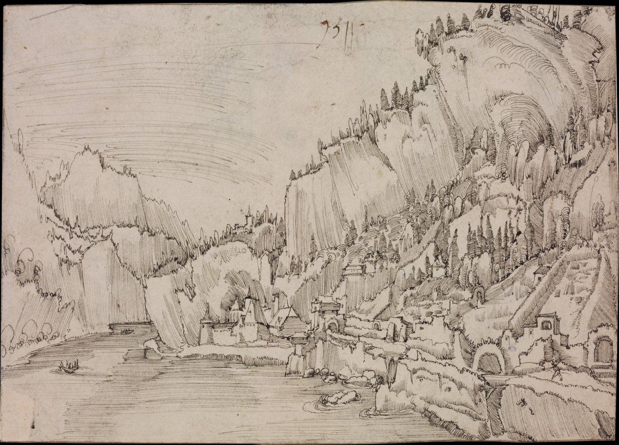 Tuna Nehri üzerinde Sarmingstein, 1511 by Albrecht Altdorfer