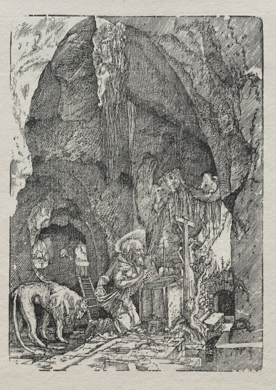 Mağaradaki Aziz Jerome, c. 1513-15. by Albrecht Altdorfer