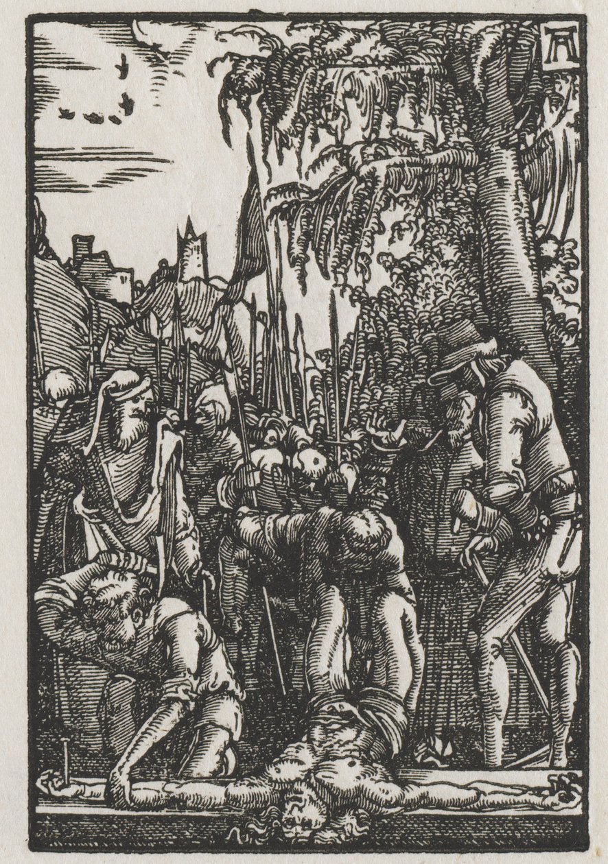 İnsanın Düşüşü ve Kefareti: Çarmıha Çivilenmiş İsa by Albrecht Altdorfer