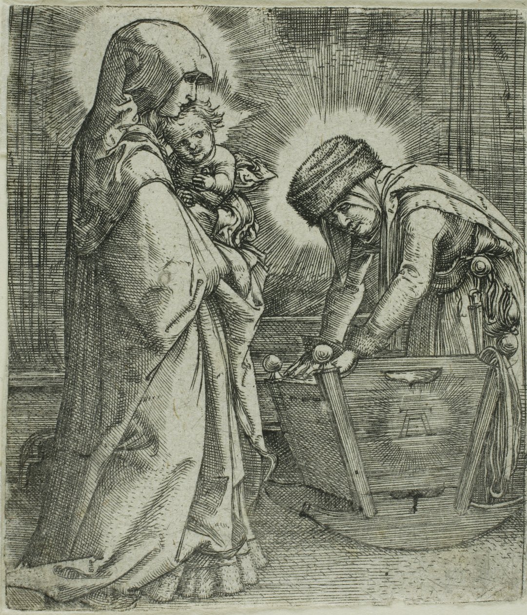 Beşikte Aziz Anne ile Bakire ve Çocuk by Albrecht Altdorfer