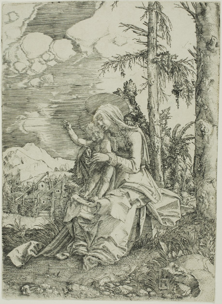 Bir Manzarada Nimet Çocukla Bakire by Albrecht Altdorfer
