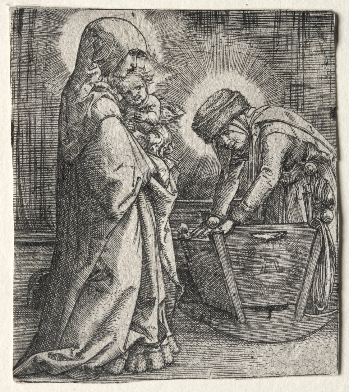 Çocuklu Bakire ve Beşikteki Aziz Anne by Albrecht Altdorfer