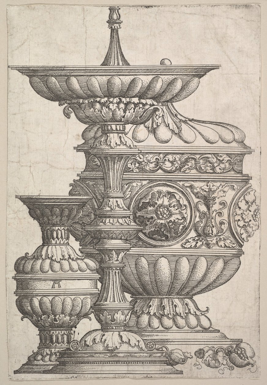 Beyaz Bir Arka Plan Üzerinde Üç Zarif Gemi, yaklaşık. 1525. by Albrecht Altdorfer