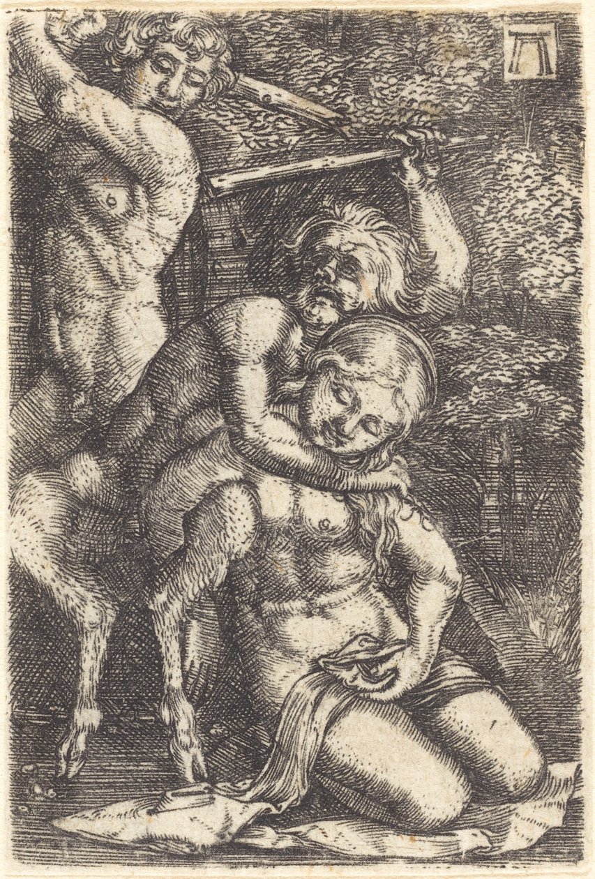 Bir Peri hakkında kavga eden iki satir by Albrecht Altdorfer