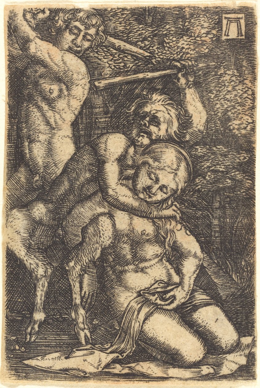 Bir Peri hakkında kavga eden iki satir by Albrecht Altdorfer