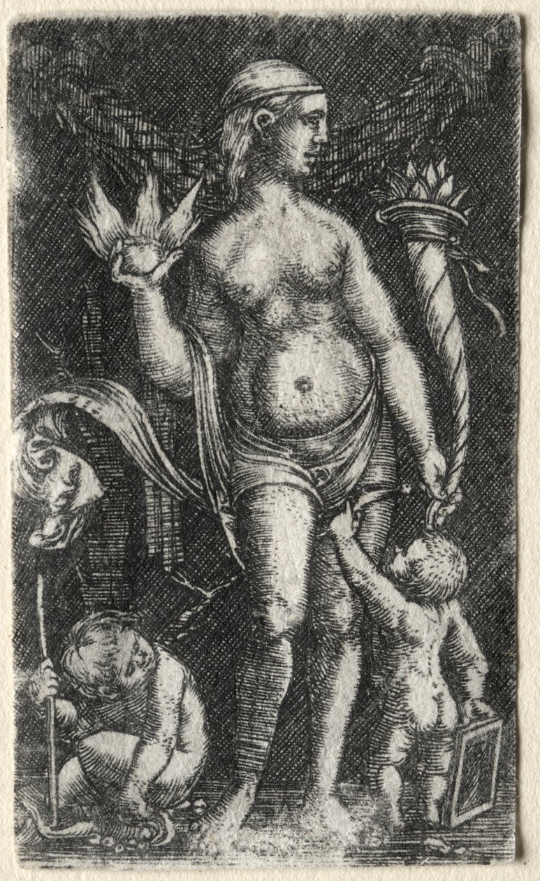 İki aşk tanrısı arasındaki Venüs, 1520. by Albrecht Altdorfer