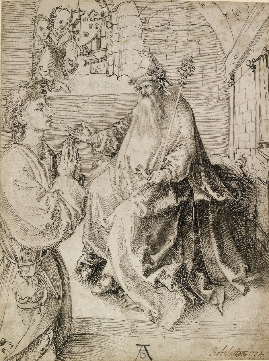 Bir Hükümdarın önünde diz çökmüş bir Gençlik, c1490s by Albrecht Dürer