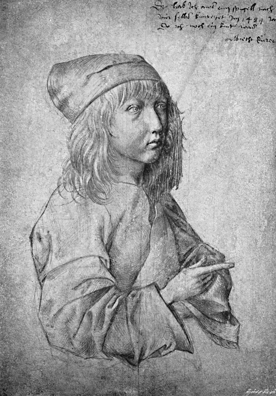 Albrecht Durer on üç yaşında. 1484, 1906 tarihli bir çizimden. by Albrecht Dürer