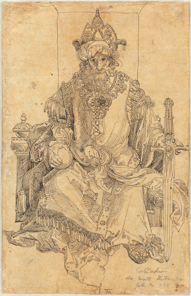 Tahtına Oturan Doğulu Bir Hükümdar by Albrecht Dürer