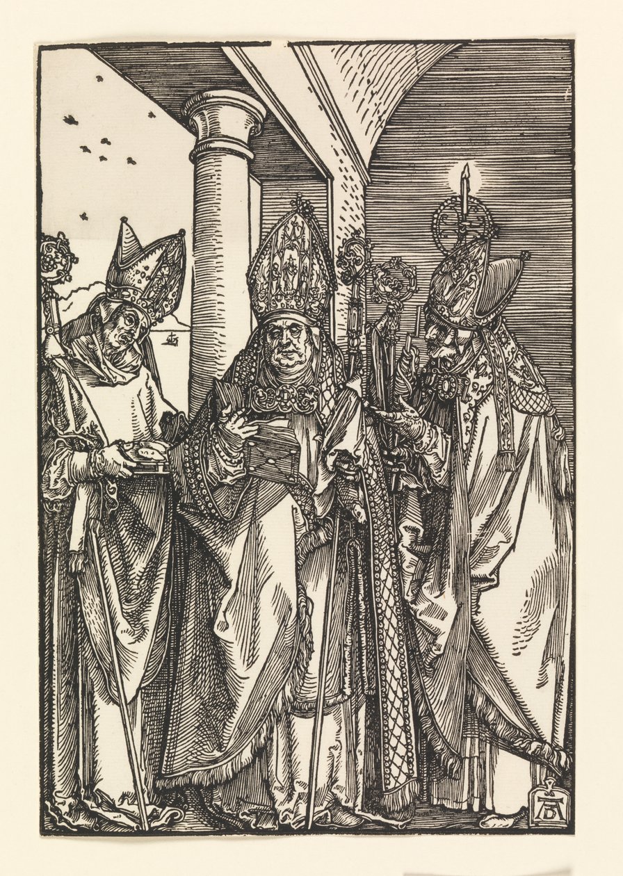 Piskoposlar Nicholas, Ulric, Erasmus by Albrecht Dürer