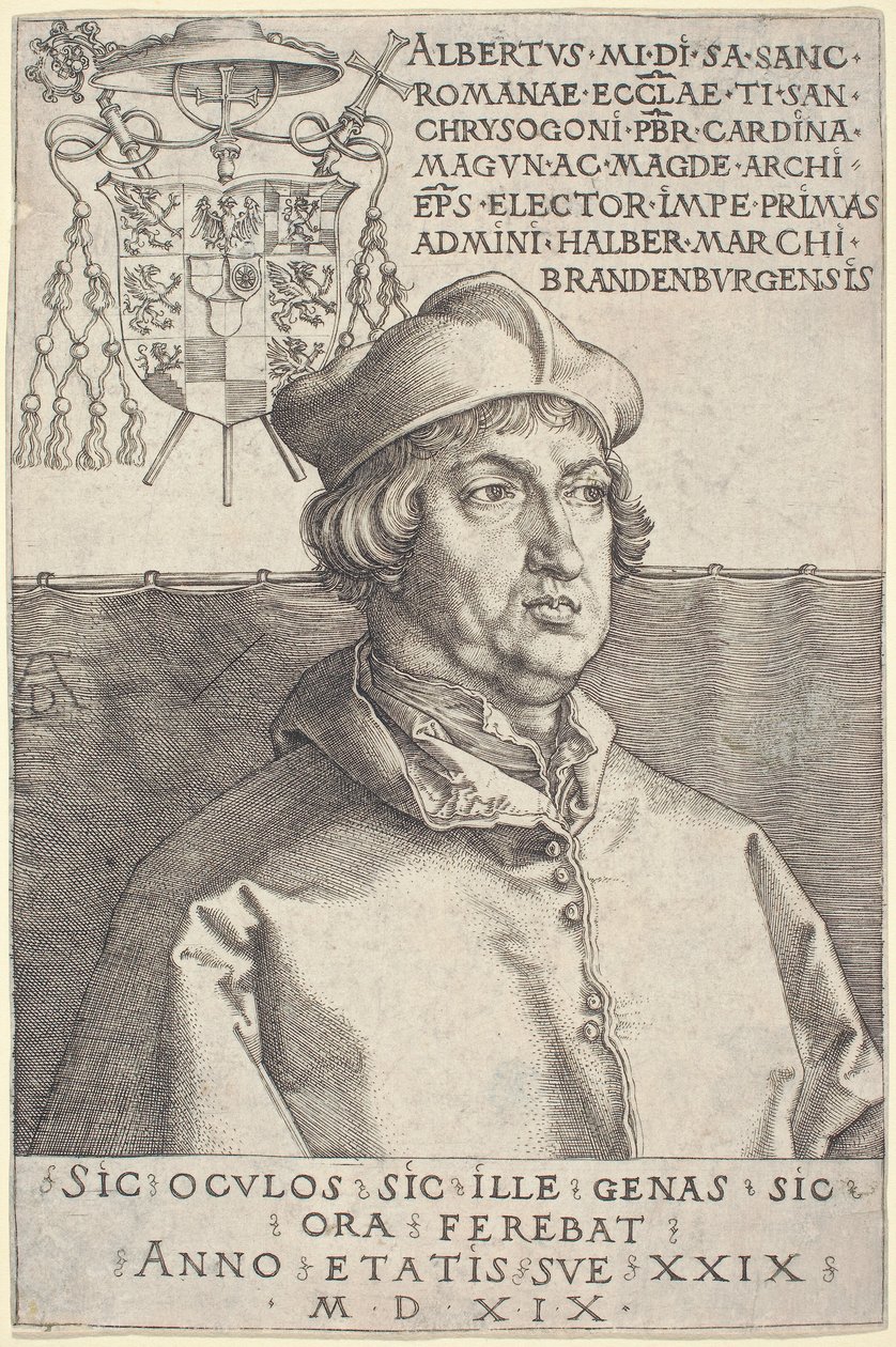 Brandenburg Kardinali Albrecht ("Küçük Kardinal") by Albrecht Dürer