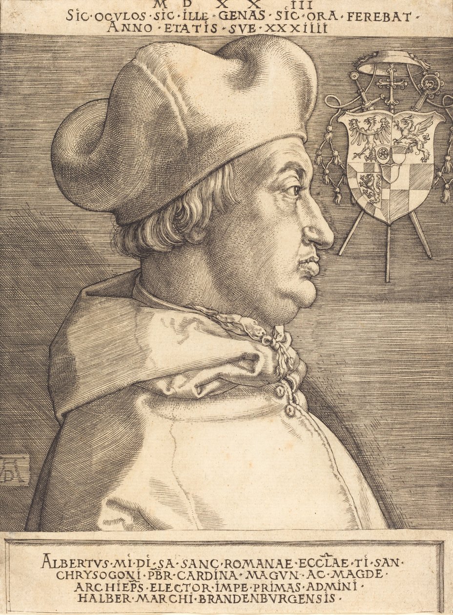 Brandenburg Büyük Kardinal Kardinal Albrecht, 1523. by Albrecht Dürer