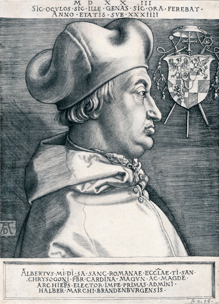Brandenburg Kardinali Albrecht Büyük Kardinal, 1523 1906 by Albrecht Dürer