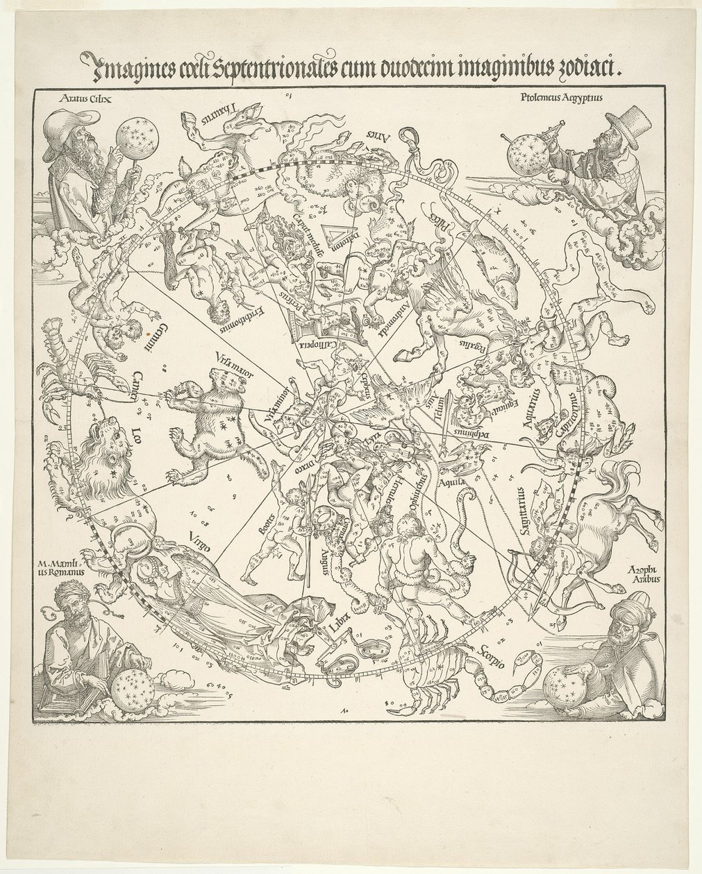 Kuzey Gökyüzünün Göksel Haritası by Albrecht Dürer