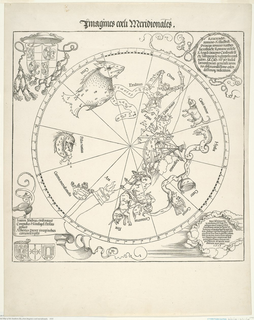 Güney Gökyüzünün Gök Haritası (Imagines coeli meridionalis) by Albrecht Dürer