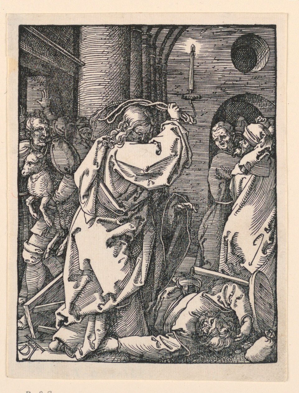 Küçük Tutku Serisinden Tüccarları (veya Para Değiştirenleri) Tapınaktan Süren Mesih by Albrecht Dürer