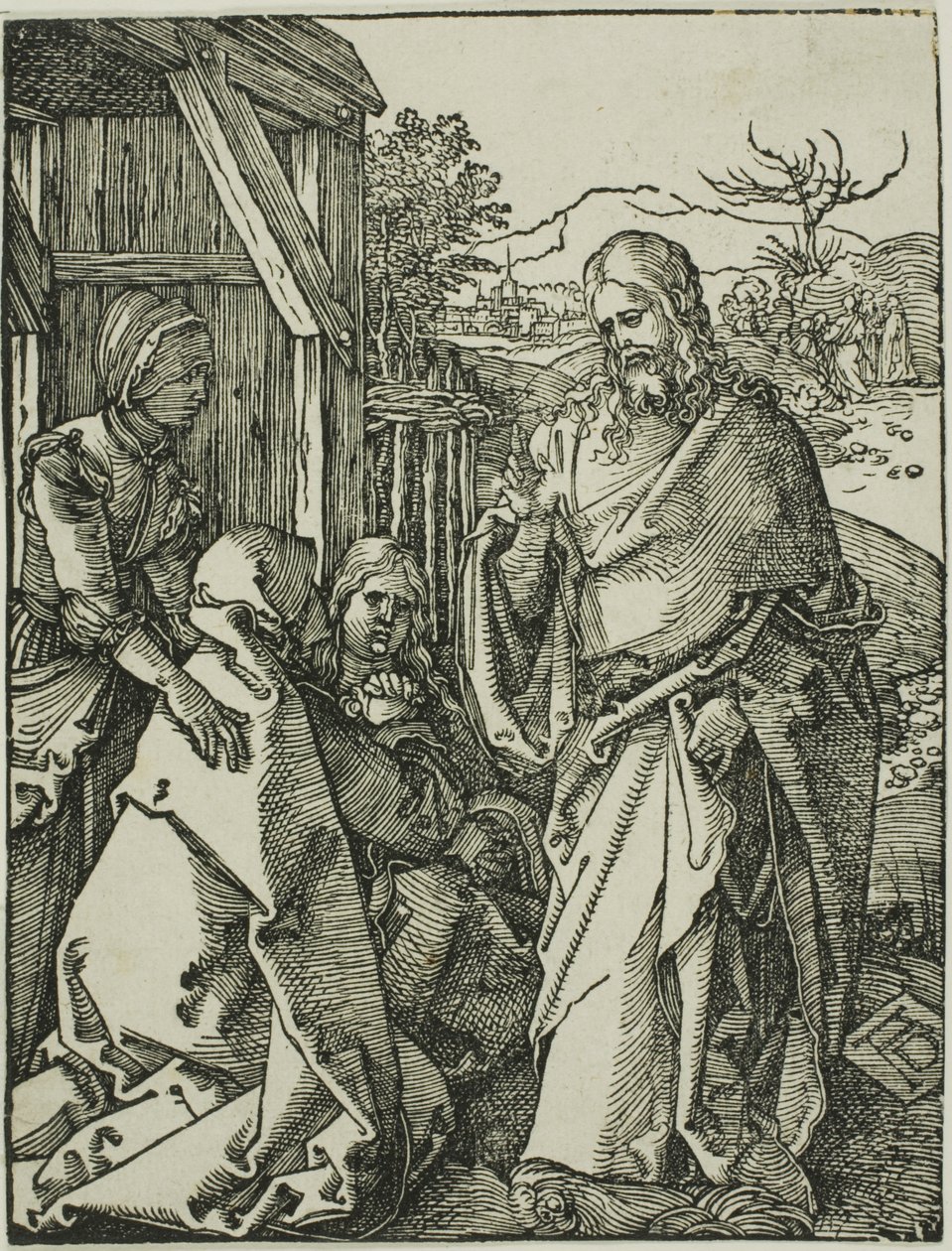 Küçük Gravür Tutkusundan Annesinden Ayrılan İsa by Albrecht Dürer