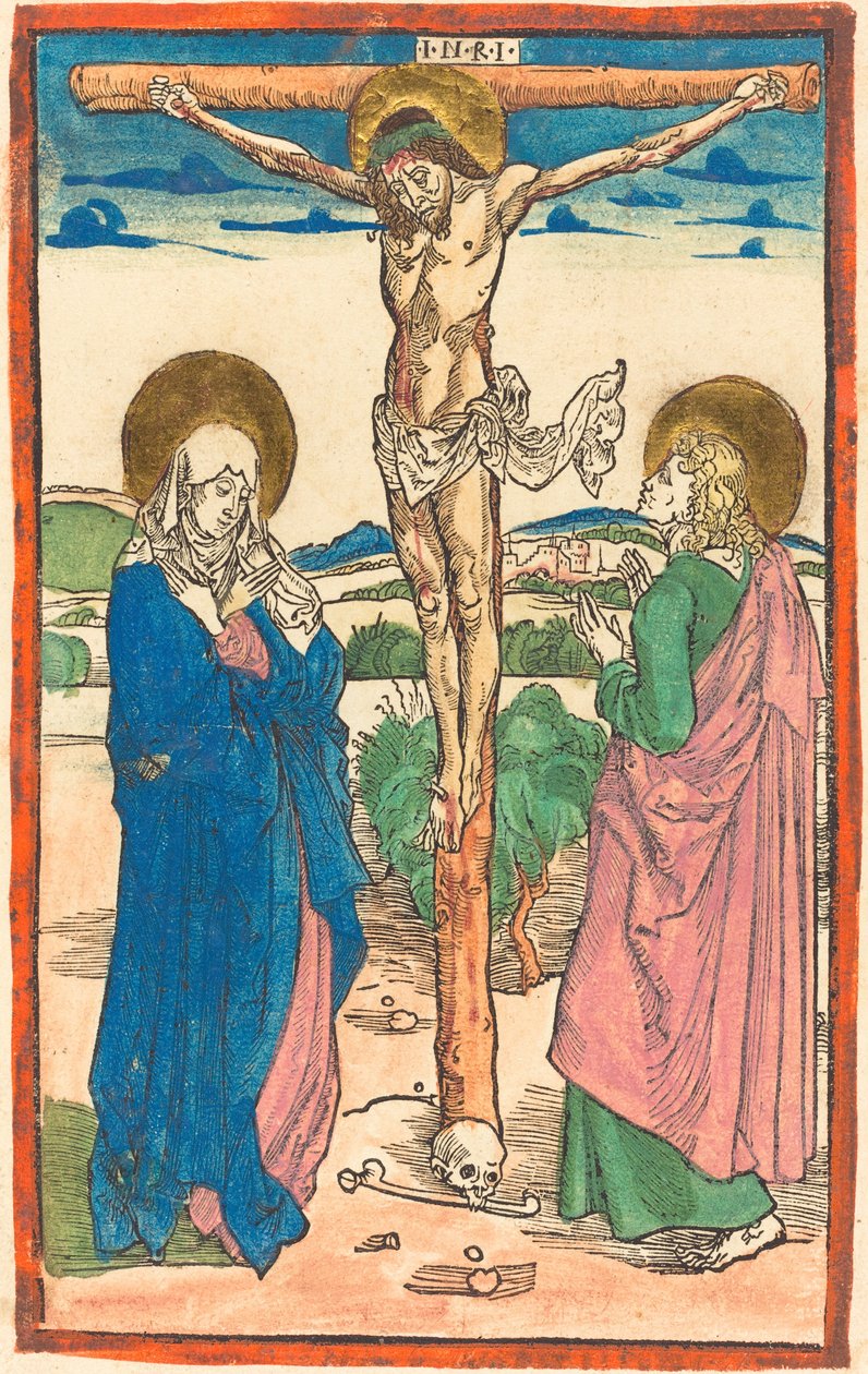 Bakire ve Aziz John Arasındaki Haç Üzerindeki İsa by Albrecht Dürer