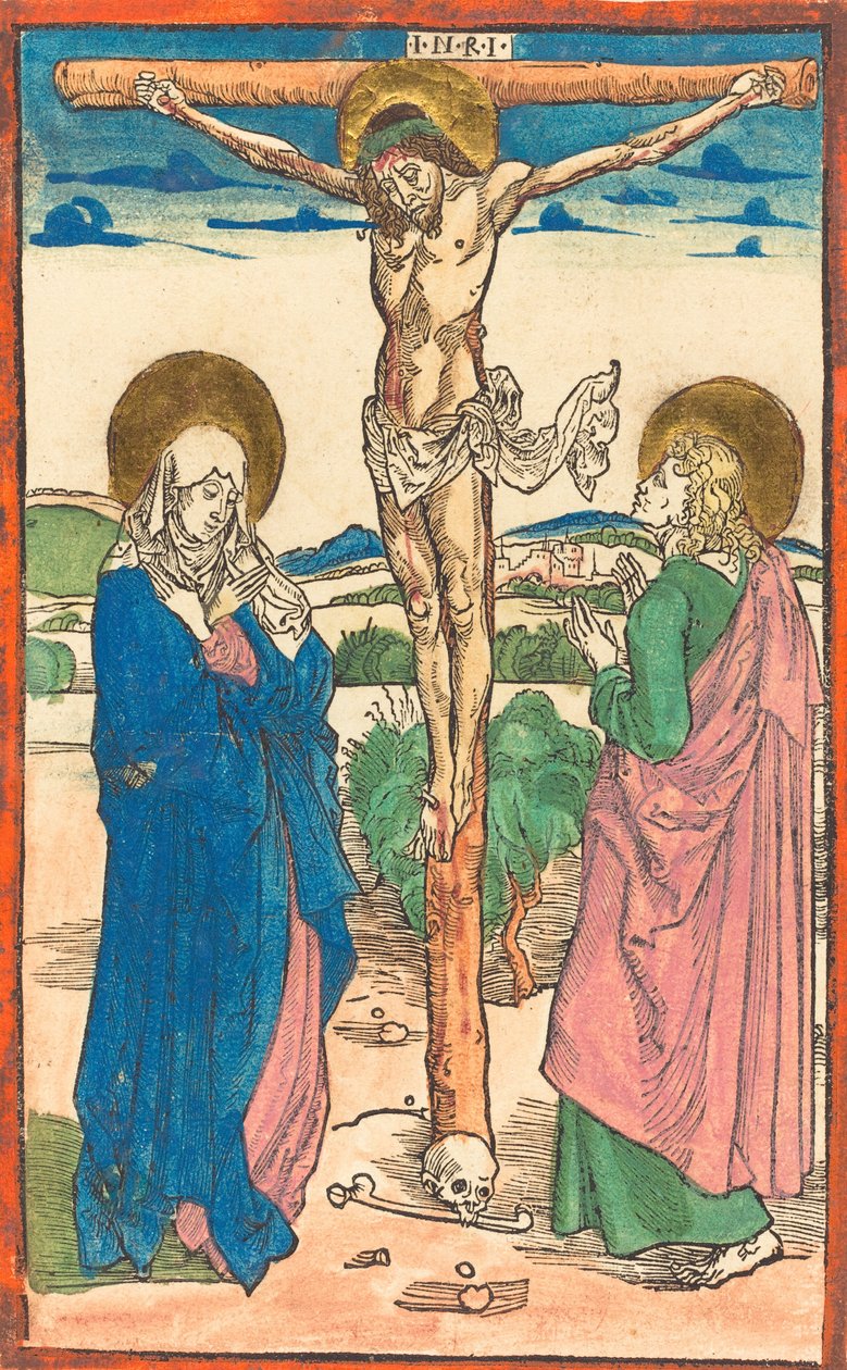 Bakire ve Aziz John Arasındaki Haç Üzerindeki İsa, 1493. by Albrecht Dürer