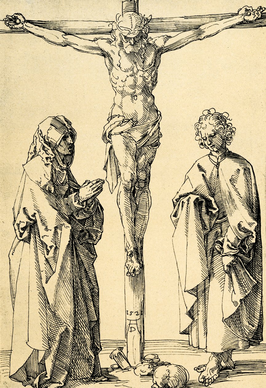 Meryem ve Yuhanna ile Çarmıhta İsa by Albrecht Dürer