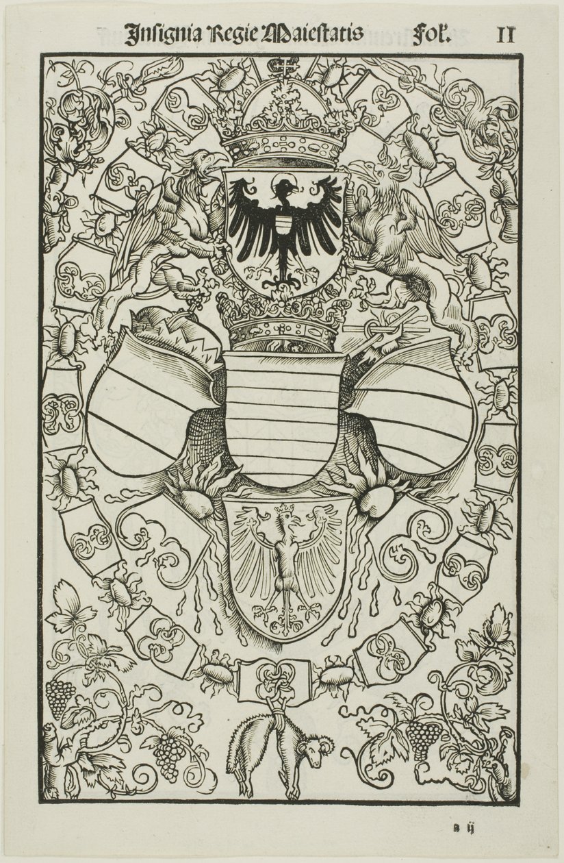 Romalıların Kralı I. Maximilian Arması by Albrecht Dürer