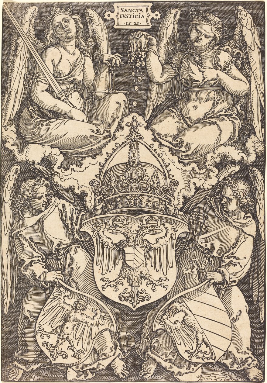 Alman İmparatorluğu ve Nürnberg Şehri Arması by Albrecht Dürer